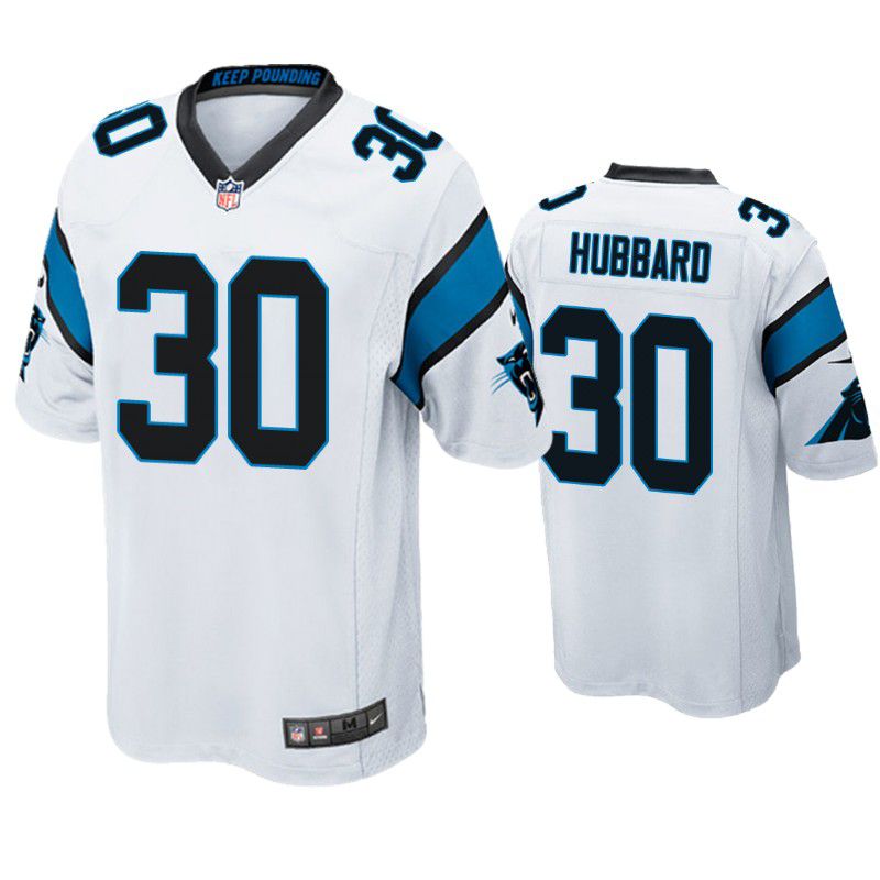 Men Carolina Panthers 30 Chuba Hubbard Nike White Game NFL Jersey